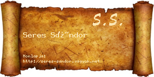 Seres Sándor névjegykártya